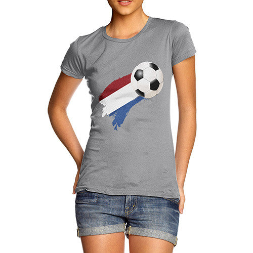 Netherlands Football Flag Paint Splat Women's T-Shirt 