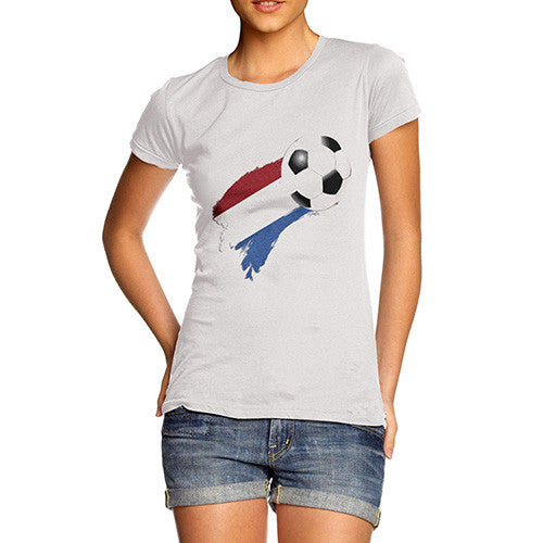 Netherlands Football Flag Paint Splat Women's T-Shirt 