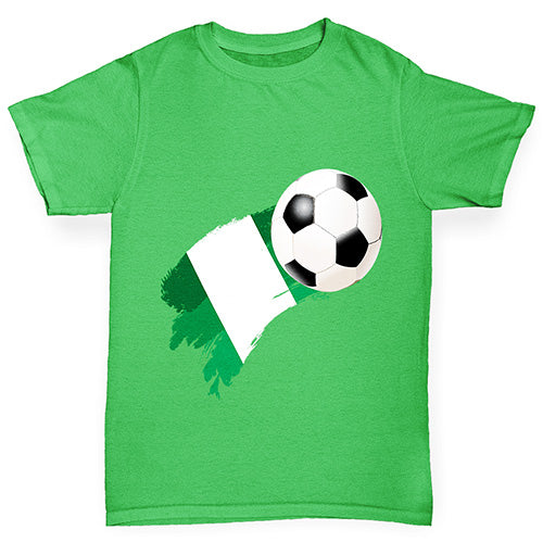 Nigeria Football Flag Paint Splat Boy's T-Shirt