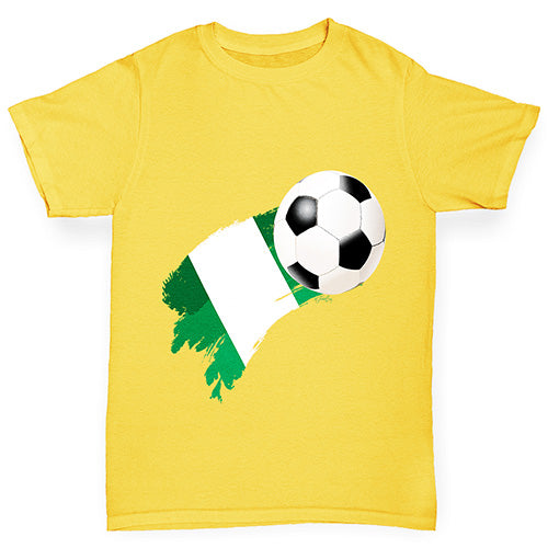 Nigeria Football Flag Paint Splat Boy's T-Shirt