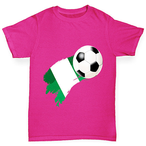 Nigeria Football Flag Paint Splat Girl's T-Shirt 