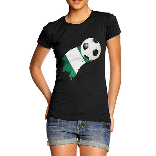 Nigeria Football Flag Paint Splat Women's T-Shirt 