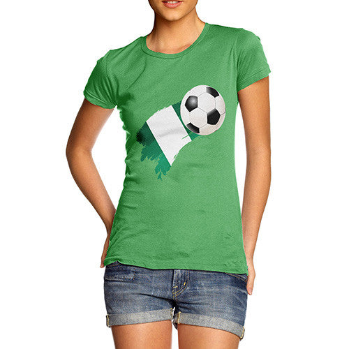 Nigeria Football Flag Paint Splat Women's T-Shirt 