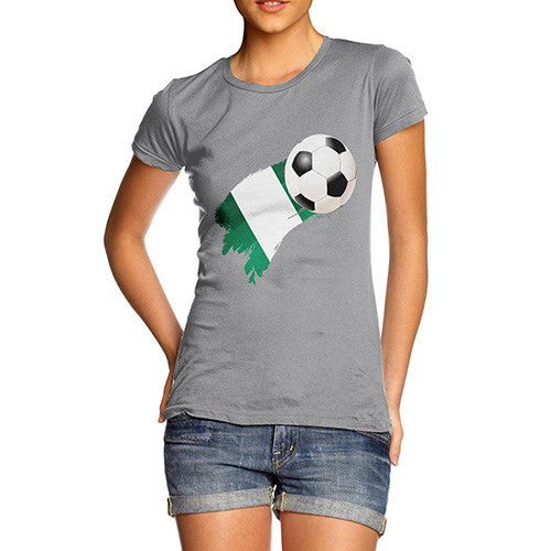 Nigeria Football Flag Paint Splat Women's T-Shirt 