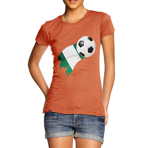 Nigeria Football Flag Paint Splat Women's T-Shirt 