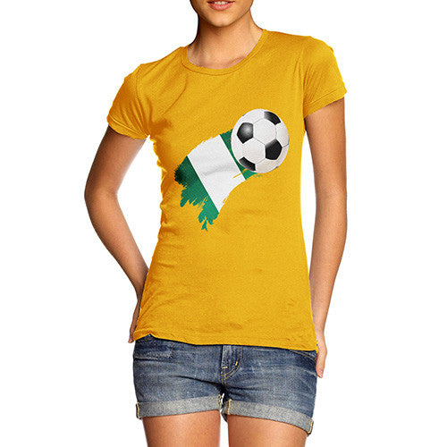 Nigeria Football Flag Paint Splat Women's T-Shirt 