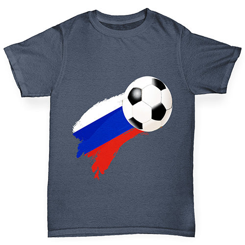 Russia Football Flag Paint Splat Boy's T-Shirt