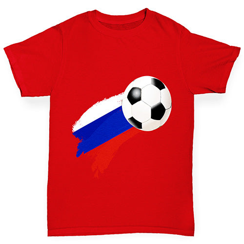 Russia Football Flag Paint Splat Boy's T-Shirt