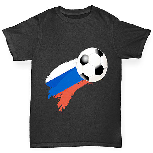 Russia Football Flag Paint Splat Girl's T-Shirt 