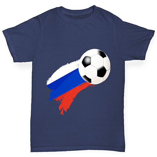 Russia Football Flag Paint Splat Girl's T-Shirt 