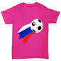 Russia Football Flag Paint Splat Girl's T-Shirt 