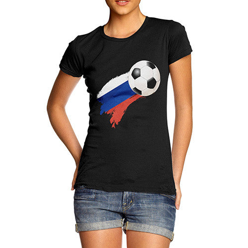 Russia Football Flag Paint Splat Women's T-Shirt 