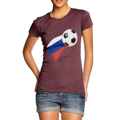 Russia Football Flag Paint Splat Women's T-Shirt 