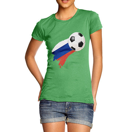 Russia Football Flag Paint Splat Women's T-Shirt 