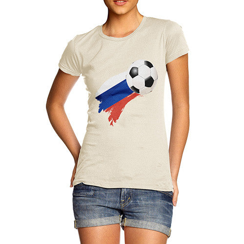 Russia Football Flag Paint Splat Women's T-Shirt 