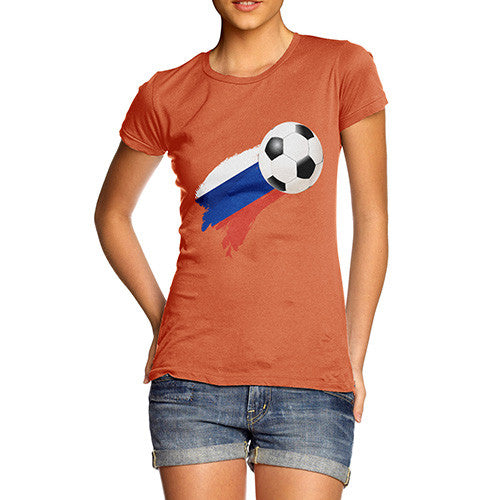 Russia Football Flag Paint Splat Women's T-Shirt 