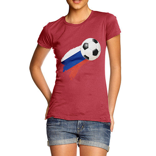 Russia Football Flag Paint Splat Women's T-Shirt 