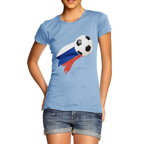 Russia Football Flag Paint Splat Women's T-Shirt 