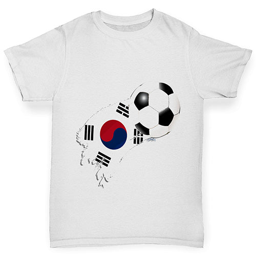 South Korea Football Flag Paint Splat Boy's T-Shirt