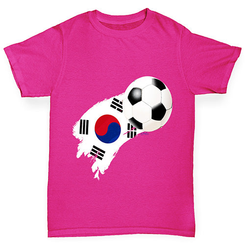 South Korea Football Flag Paint Splat Girl's T-Shirt 