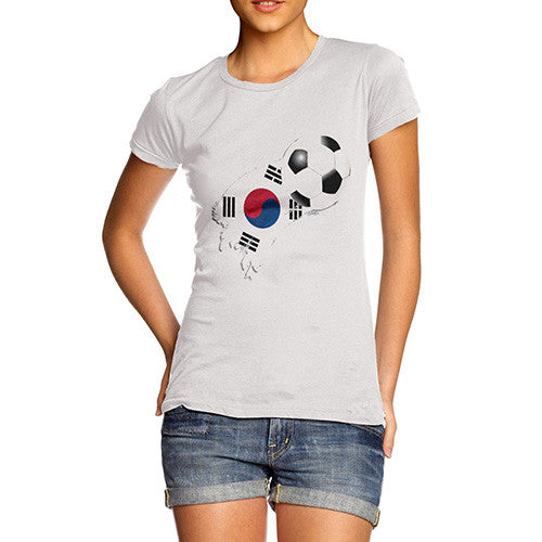 South Korea Football Flag Paint Splat Women's T-Shirt 