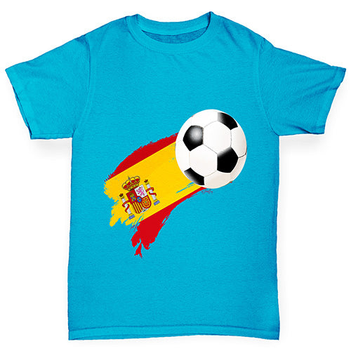 Spain Football Flag Paint Splat Boy's T-Shirt