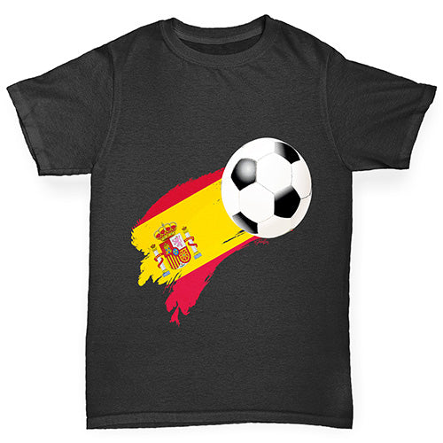 Spain Football Flag Paint Splat Boy's T-Shirt