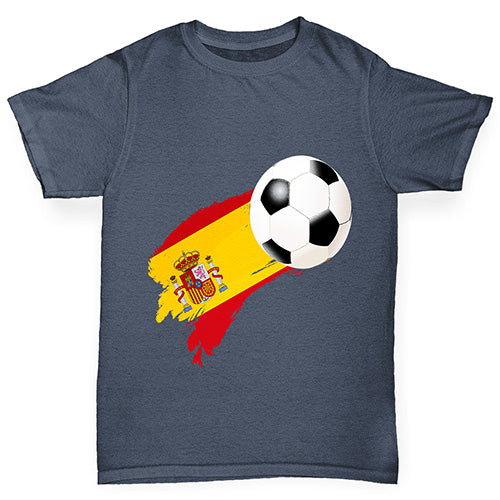 Spain Football Flag Paint Splat Boy's T-Shirt