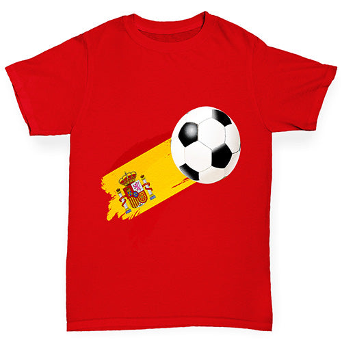 Spain Football Flag Paint Splat Boy's T-Shirt