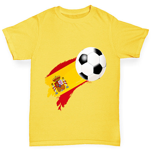 Spain Football Flag Paint Splat Boy's T-Shirt