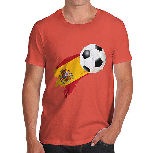 Spain Football Flag Paint Splat Men's T-Shirt