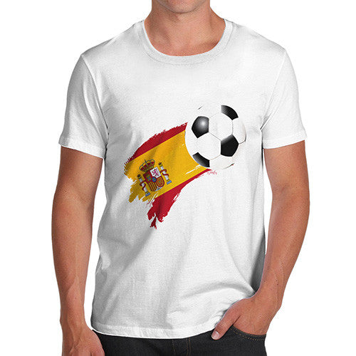 Spain Football Flag Paint Splat Men's T-Shirt