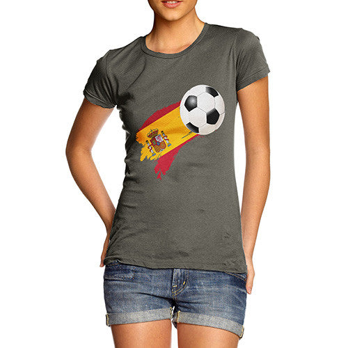 Spain Football Flag Paint Splat Women's T-Shirt 