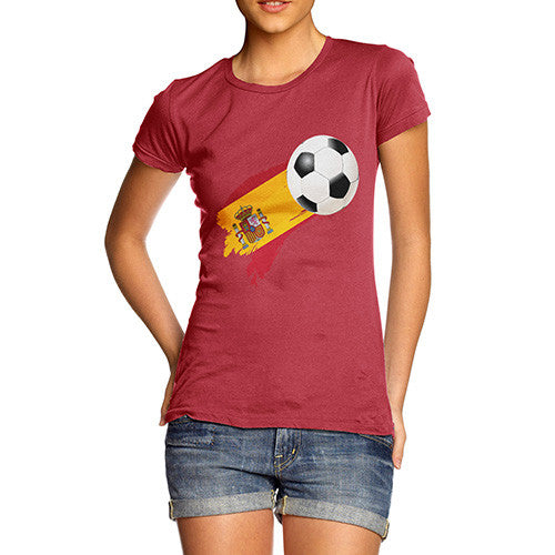 Spain Football Flag Paint Splat Women's T-Shirt 