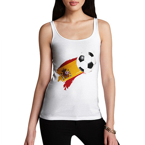 Spain Football Flag Paint Splat Women's Tank Top