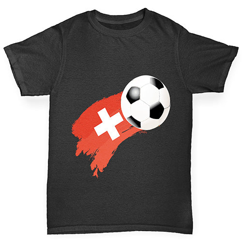 Switzerland Football Flag Paint Splat Boy's T-Shirt