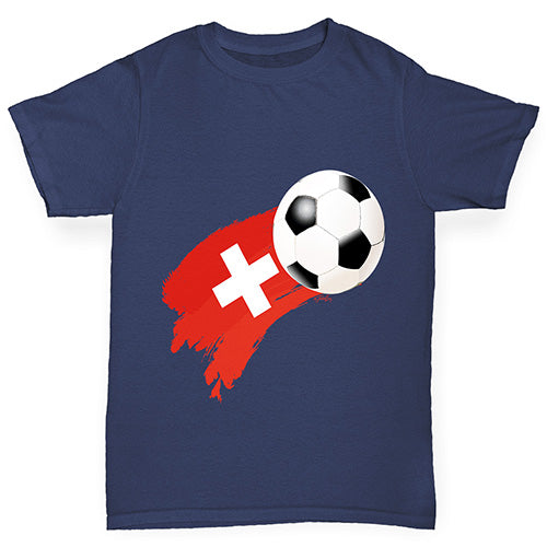 Switzerland Football Flag Paint Splat Boy's T-Shirt