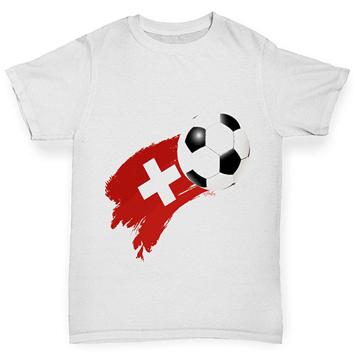 Switzerland Football Flag Paint Splat Boy's T-Shirt