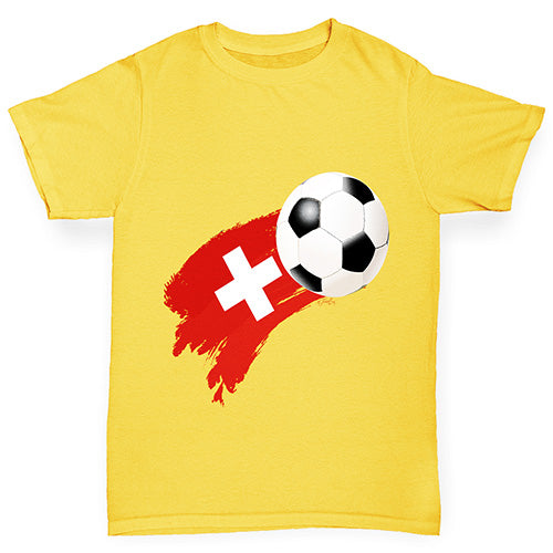 Switzerland Football Flag Paint Splat Boy's T-Shirt