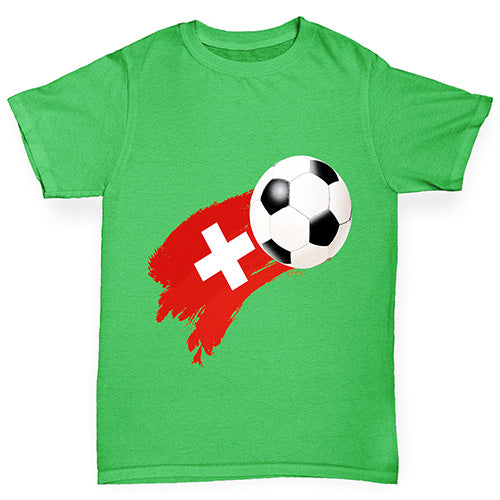 Switzerland Football Flag Paint Splat Girl's T-Shirt 