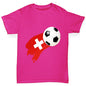 Switzerland Football Flag Paint Splat Girl's T-Shirt 