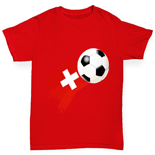 Switzerland Football Flag Paint Splat Girl's T-Shirt 