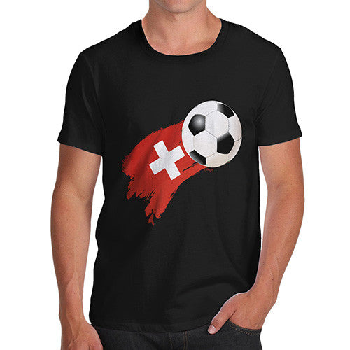 Switzerland Football Flag Paint Splat Men's T-Shirt