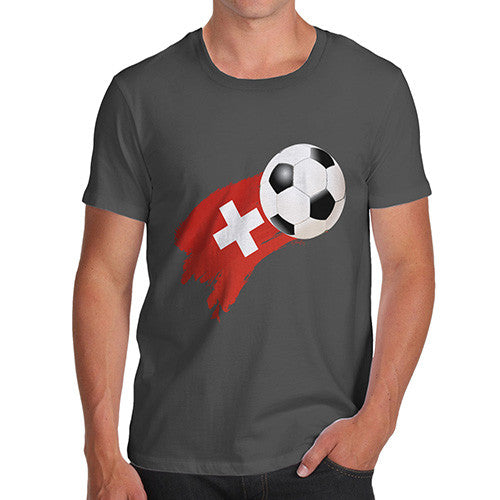 Switzerland Football Flag Paint Splat Men's T-Shirt