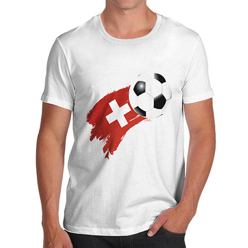 Switzerland Football Flag Paint Splat Men's T-Shirt