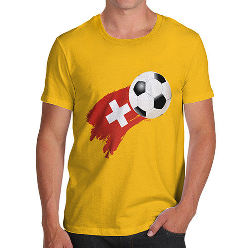 Switzerland Football Flag Paint Splat Men's T-Shirt