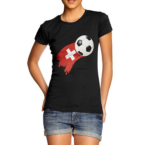 Switzerland Football Flag Paint Splat Women's T-Shirt 