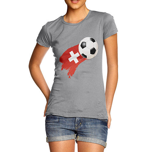 Switzerland Football Flag Paint Splat Women's T-Shirt 
