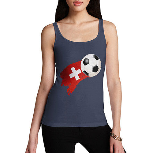 Switzerland Football Flag Paint Splat Women's Tank Top