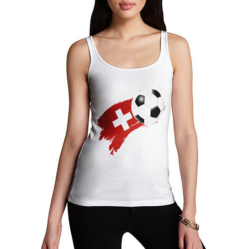 Switzerland Football Flag Paint Splat Women's Tank Top